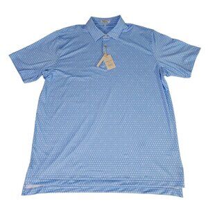 Peter Millar Crown Sport Polo Shirt XL Blue Skull Print UPF 50+